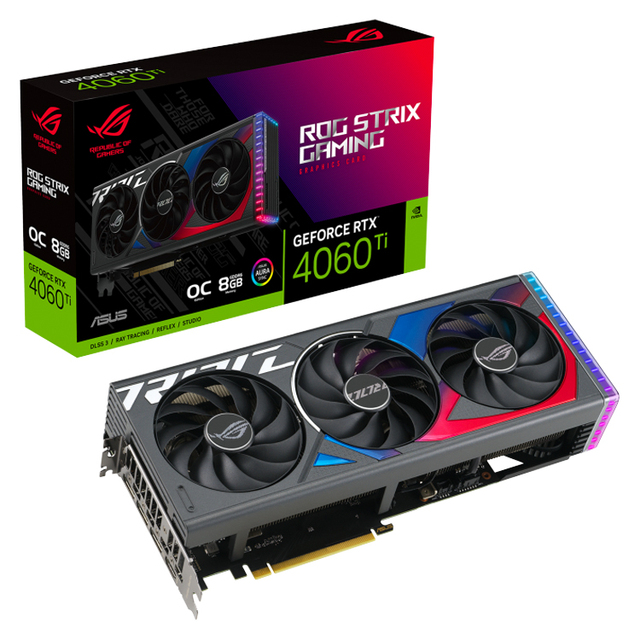 Used ASU'S ROG Strix GeForce RTX 4060 Ti 8GB GDDR6 OC Edition Graphics Card With 8GB GDDR6 128-bit Memory Support OverClock