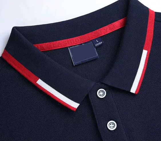 Low MOQ High Quality Custom Polo Shirt Different Collar Line Unisex Polo Shirt