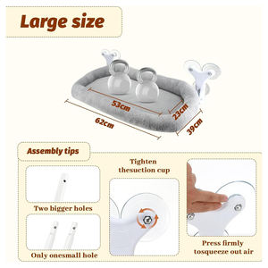 Moderne Comfortabele Plastic Kat Vensterbank Baars Opvouwbaar Raam Opknoping Bed Drie Zuignappen Kleine Huisdier Hangmat - Product Image 6