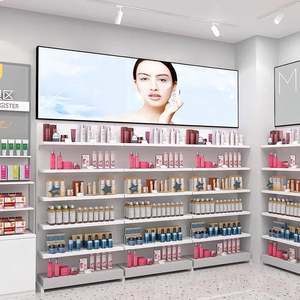 Categorisation des produits de maquillage et de soins de la peau, panneau blanc mat, blocs acryliques colorés, éclairage LED, armoire de présentation étanche pour la vente au détail - Product Image 5