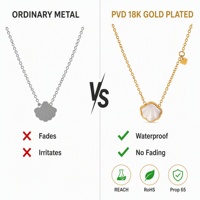 Meilleure Vente 2026 Collier de Mode avec Pendentif Coquillage Blanc, Bijoux Plaqué Or 18 carats, Collier en Acier Inoxydable 316L