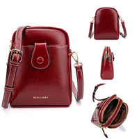 Untuk Carteras Fashion Long Large Capacity Waterproof Oil Wax Zipper Closure Wallet Messager Bag untuk Wanita