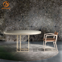 Table à manger ronde en marbre de luxe, vente en gros d'usine, pas cher, meubles d'intérieur, ensemble de salle à manger