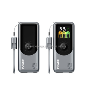 Новейший дизайн 65 Вт Быстрая зарядка TFT цветной экран Power Bank 10000 мАч выдвижной кабель и портативный голод с вилкой переменного тока - Product Image 5