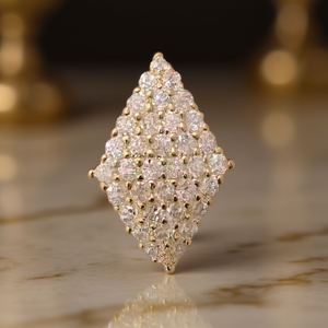 Orecchini di Lusso in Oro 18K con Diamanti Taglio Brillante Rotondo Design Geometrico Gioielli da Matrimonio per Donne - Product Image 2