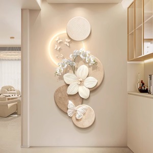 Pintura decorativa moderna mariposa creativa <span class=keywords><strong>y</strong></span> flor Led Light Mural Premium lujo pasillo pared arte - Product Image 2