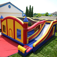 Location de fête Grande maison de rebond gonflable Toboggan gonflable Château plein d'entrain sautant en PVC commercial pour enfants Jeu en plein air