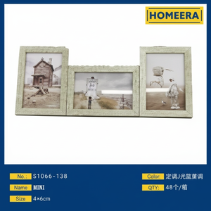 Ensemble de 48 cadres photo en bois et fer avec logo magnétique, 4x6cm, personnalisables, or, argent, MDF mixte, PVC, boîte cadeau incluse - Product Image 1