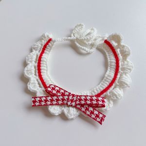 Collares Tejidos a Mano para Mascotas con Lazo, Bufanda de Lana Tejida a Mano, Lindo Collar para Mascotas, Collares Hechos a Mano con Lazo, ODM 2026 - Product Image 1