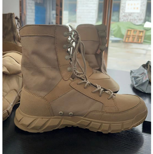 Botas de Combate TSB01 Definite de Verano, Ligeras, Color Marrón Oscuro, Cuero Vacuno, Botas de Combate Transpirables de Gamuza Negra, Botas Tácticas - Product Image 3