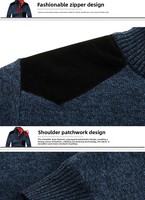 Pull tricoté chaud pour homme, col montant, fermeture éclair quart, grande taille, épais, décontracté, hiver, vente en gros