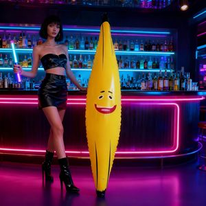 Banane gonflable jaune de 180 cm, accessoire de fête, décoration de festival - Product Image 1