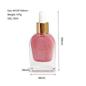 MLM customizable 30ml Square Dropper Shimmer Body Oil Cruelty Free Fine Glitter Whitening Nourishing Body Care organic body oil - Product Image 6