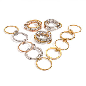 แหวนกันน้ำไม่หมอง 14k 18k ชุบทอง PVD แฟชั่น แหวนสแตนเลส 316L ประดับเพชรซิคอน สำหรับผู้หญิง - Product Image 4