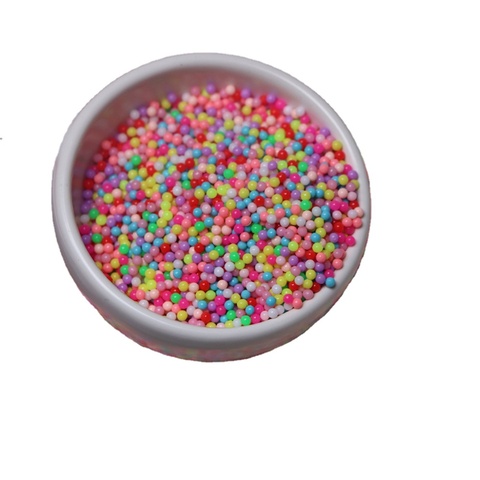 2mm Mini Small Round No Hole Beads Soild Rainbow Colorful Acrylic Slime Beads for Jewelry Making DIY Craft Accessories Supplies