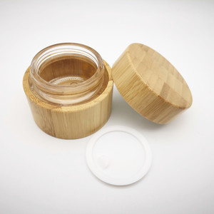 Conteneurs de cosmétiques 100% bois de bambou, 30g ou 50g, pot en verre, vente en gros - Product Image 5