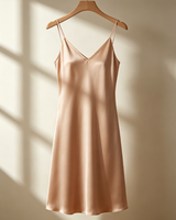 Robe de Nuit Cami d'Été pour Femme en Tissu Tricoté de Soie Imprimé Élégant, Col en V, Sans Manches, Décontractée, Douce et à Séchage Rapide, Vente en Gros