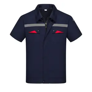 100% Cotton Summer Short Sleeve Garage Unisex Workwear Work Wear Uniform Suit For Man/Woman