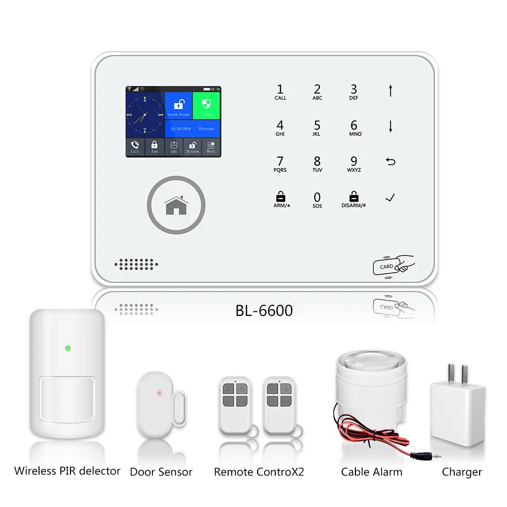 Smoke detector alarm optional wireless wifi 3g home house intrusion alarm systems support android & IOS app control
