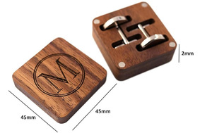 Tên Tùy chỉnh cao cấp hộp gỗ rắn với Matte hút từ tính, men's tay áo đinh tán, Khuy măng sét, lưu trữ bao bì hộp - Product Image 6