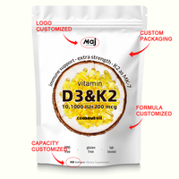 Vitamine D3 & K2 Mk7 de marque OEM avec des gélules d'huile de noix de coco