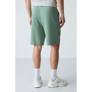 Shorts pour homme en coton vert clair, épais, doux, texturé, coupe standard, basique - 81278 - Cactus - Product Image 6