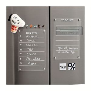 Imán de Refrigerador Personalizado, Planificador Semanal y Mensual, Pizarra Magnética Borrable para Hacer Listas, Acrílico de Alta Transparencia de 3 mm de Grosor, Juego de 2 Piezas - Product Image 1