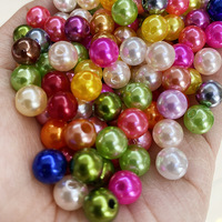 Perles en plastique ABS blanches nacrées, colorées et assorties, de 4, 5, 6, 8, 10 mm, en vrac (500g/sac), avec trou, pour la confection de robes, sacs, bijoux et colliers