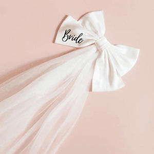 Fiocco di raso bianco maglia da sposa fermaglio per capelli sposa per essere fermaglio per capelli <span class=keywords><strong>addio</strong></span> <span class=keywords><strong>al</strong></span> <span class=keywords><strong>nubilato</strong></span> decorazione per festa di <span class=keywords><strong>addio</strong></span> <span class=keywords><strong>al</strong></span> <span class=keywords><strong>nubilato</strong></span> <span class=keywords><strong>accessori</strong></span> per capelli - Product Image 1