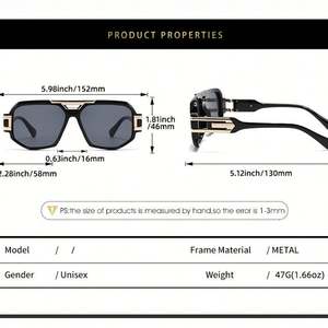 Gafas de Sol de Conducción Cuadradas Negras Retro de Moda 2025 con Logotipo Personalizado, Gafas de Sol con Protección UV400 y Montura Grande para Hombre - Product Image 6