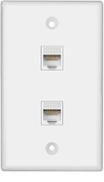 Placa de Pared Negra de Dos Puertos STP RJ45 y RJ11 de 120 mm, en Oferta, con Acero Laminado en Frío y Cable de Calibre 22-26 AWG