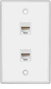 Plaque frontale murale blanche Offre Spéciale à deux bandes de 120mm avec deux prises <span class=keywords><strong>Rj45</strong></span> <span class=keywords><strong>ou</strong></span> <span class=keywords><strong>Rj11</strong></span> plaque frontale murale - Product Image 2