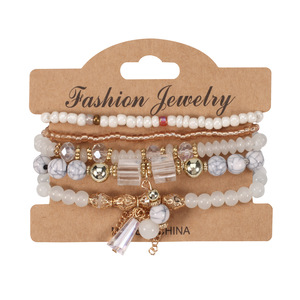 Fashion Jewelry <b>Beaded</b> <b>Bracelets</b> Set Crystal Rhinestone Tassel Women's Gift <b>Bracelets</b> Made In China - Product Image 5