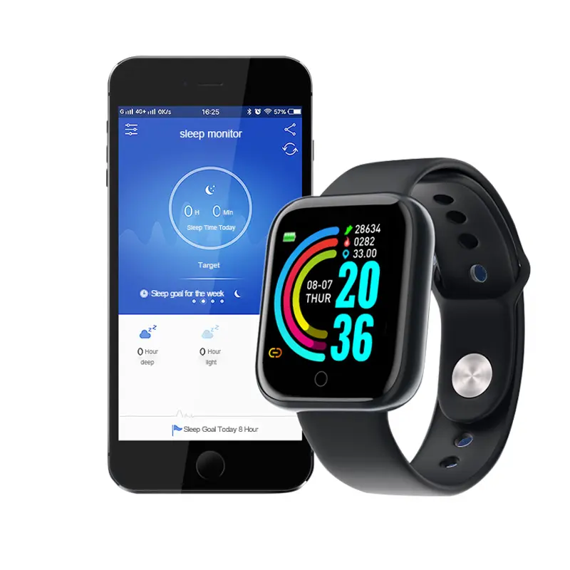 2023 Newest Y68 D20 Smart Watch Heart Rate Blood Pressure Sports Bracelet Electronic Sleep Tracker Step Counter Y68 D20 Watch