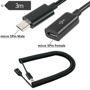 Mike สายชาร์จข้อมูล2.0 USB MICRO 5P ตัวผู้ตัวเมียสำหรับโทรศัพท์มือถืออุปกรณ์ดิจิตอลทองแดง (V8) - Product Image 3