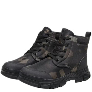 Men's Camouflage Snow Boots High Top Warm Fleece Lined Outdoor Winter Boots Mid Heel Front Laces - Product Image 1