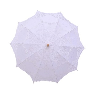 <span class=keywords><strong>Sombrilla</strong></span> de Estilo Europeo con Encaje y Varillas de Acero, Parasol de Ganchillo, Adornos Colgantes para Fotografía, Decoración para Pasillos de Boda - Product Image 5