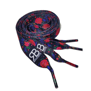 Tali Sepatu Mode Poliester Logo Bunga Sublimasi Anyaman Bentuk V Lebar 2.5 Cm - Product Image 6