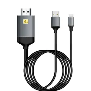 Type-C USB 转 HDMI 高清 4K 电缆适配器镜像充电三星 Galaxy S10 S9 和注意 9 和 MacBook 和华为 P20 等