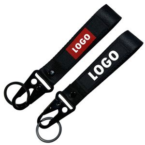 Custom New Style Design <b>Keyring</b> Motorcycle Woven Short Lanyard Strap Eagle Buckle Promotional Keychains & Carabiners - Product Image 1