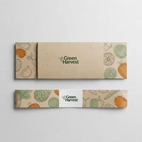 Étiquette personnalisée imprimée enroulable pour bande de papier, emballage de fruits et légumes pour supermarché, manchon en papier et autocollant d'étiquette