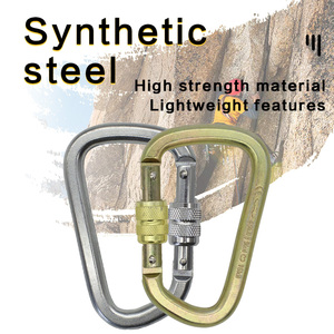 Jensan Nhà Máy Biểu Tượng Tùy Chỉnh Leo Núi Cắm Trại Leo Núi Kéo Vít Khóa 23 Kn D Hình Dạng Thép Carabiner Karabiner Móc - Product Image 3