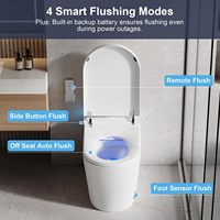 En gros WC intelligent monobloc carré en céramique avec chasse automatique, siège chauffant et télécommande pour la maison, l'hôtel et la salle de bain