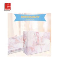 Sacs en papier à provisions imprimés de cadeau de luxe blanc rose personnalisé avec votre propre logo