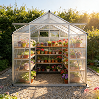 Serre moderne en métal isolé, facilement assemblable, design étanche pour la culture des fleurs destinée aux agriculteurs