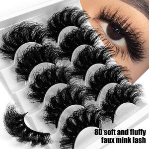 Handmade Deep Wave False Eyelashes <b>Plastic</b> Cotton Band Full <b>Strip</b> Natural Lashes Per Tray Wholesale Reusable Eyelashes Vendor - Product Image 3