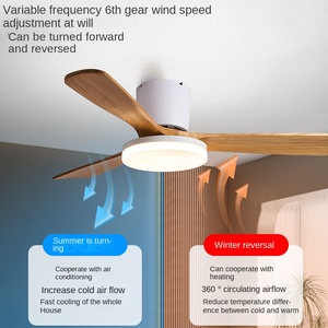 Luxury 52 Inch Solid Wood <b>Ceiling</b> Fan with 3 Blades Chrome Finish & <b>Light</b> Remote Control Powered by Electricity - Product Image 6