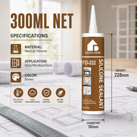 Scellant silicone neutre FEIDU'S HOME FD-222, qualité professionnelle, étanche, pour la construction, les fenêtres, les portes, le béton, 300 ml, brun