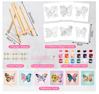 Kits de peinture sur toile acrylique imperméable pour animaux peints à la main pour adultes, 8 x 10 pouces, personnalisation personnalisée, chevalet, pinceaux pour enfants