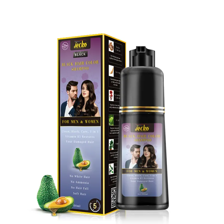 Yeni tip doğal bitkisel 5 dakika siyah saç boyası boya şampuanı 3 in 1 boya gri şampuan